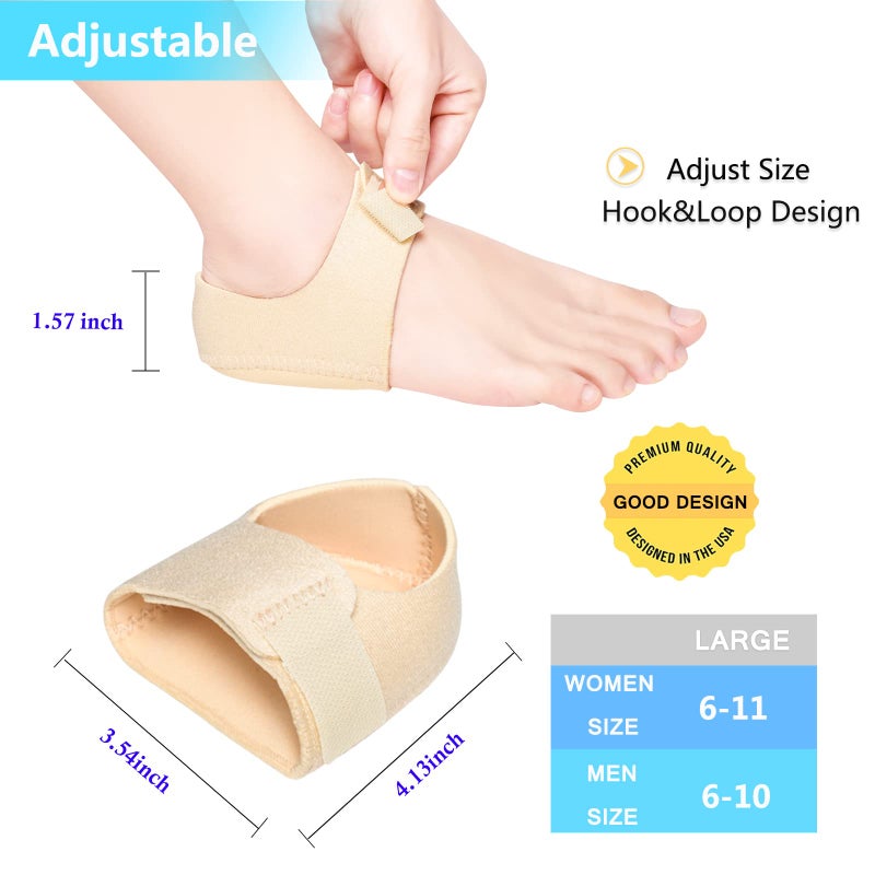 JUMPOW Heel Protectors  Gel Heel Cups for Heel Pain  Heel Cushion Support  Relief for Plantar Fasciitis  Achilles Tendinitis  Bone Spur  Cracked Heels  Adjustable & Breathable  Heel Pads for Men Women - Image 4